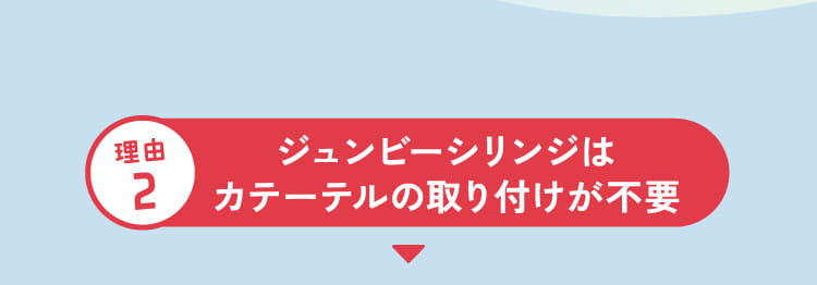 ジュンビーシリンジはカテーテルの取り付けが不要