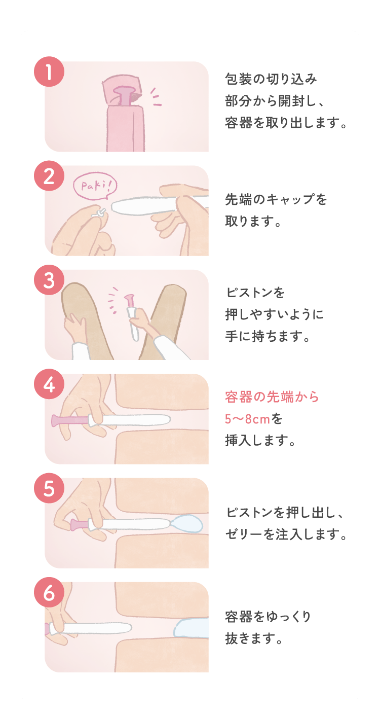 ①包装の切り込み部分から開封し、容器を取り出します…