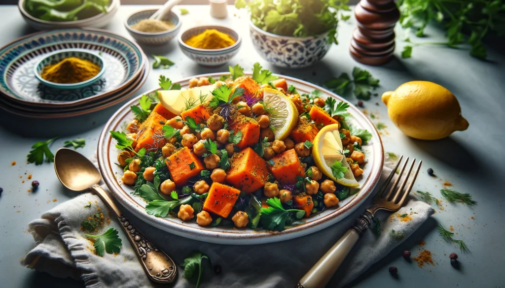 【妊活食】スイートポテトとひよこ豆のモロッコ風サラダ