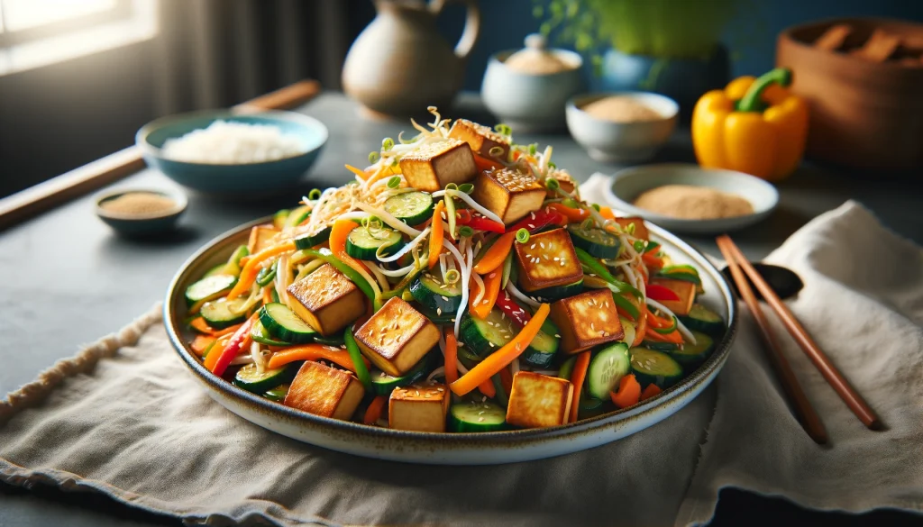 【妊活食】揚げ豆腐と野菜の細切り炒め