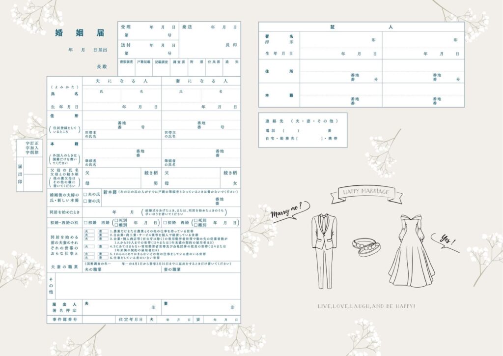 婚姻届：無料テンプレート