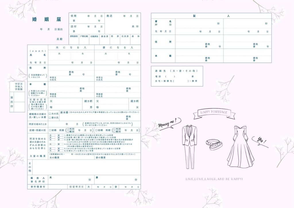 婚姻届：無料テンプレート