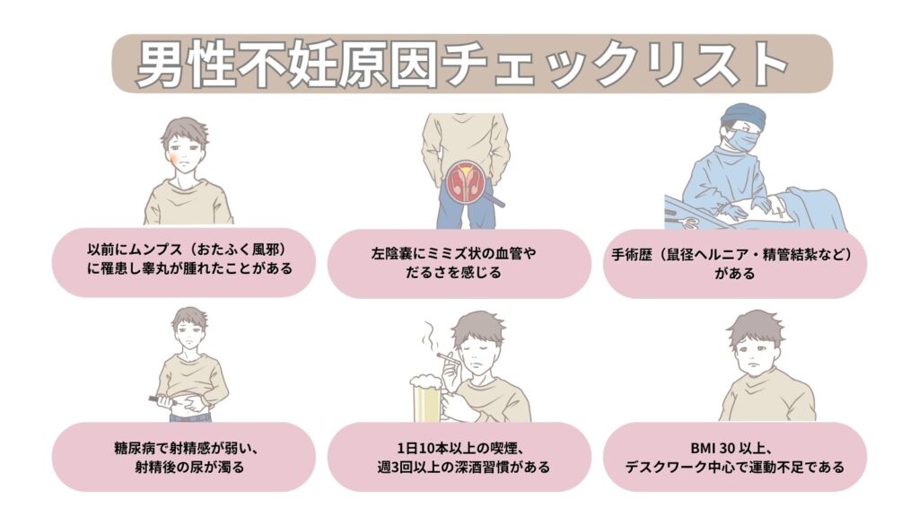 男性不妊の原因とは?精子疾患・生活習慣など主な原因を解説